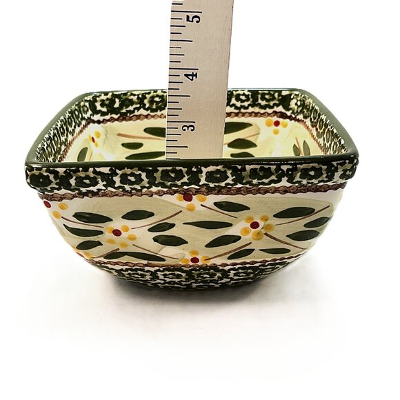 Temptations By Tara Old World Set Of 2 Green Flowal Nesting Bowles 1Qt and 1.5Qt - Picture 8 of 8
